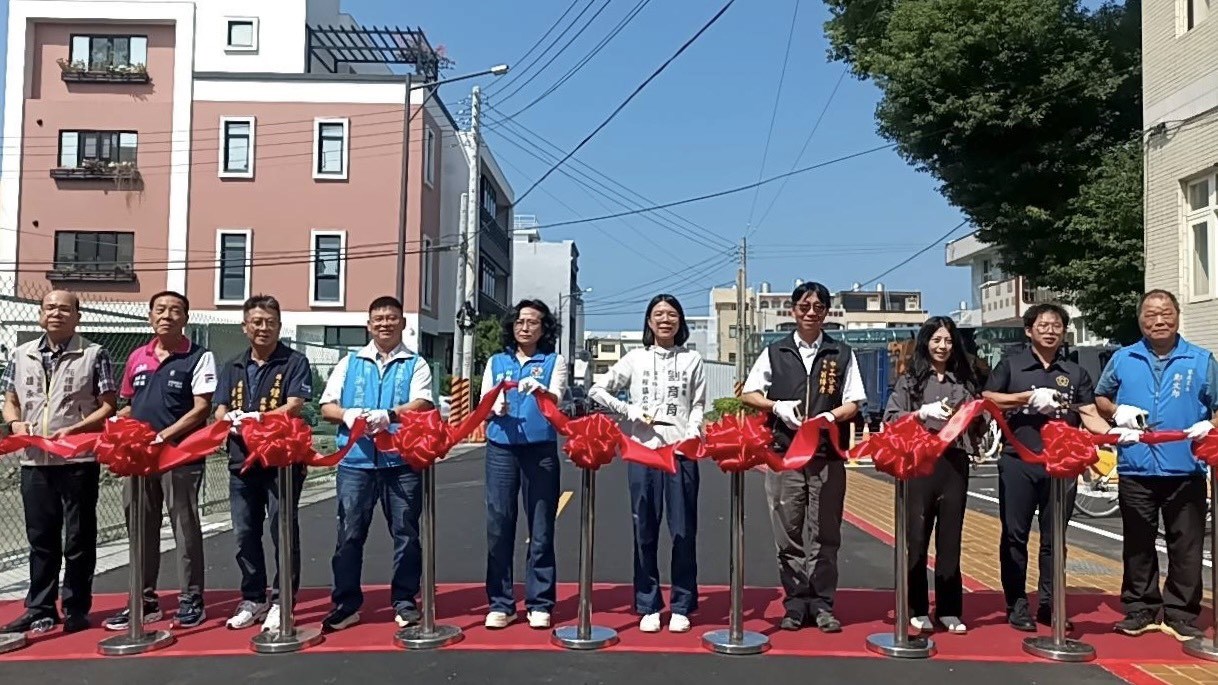苗栗苑裡公民街危險瓶頸道路拓寬完工通車